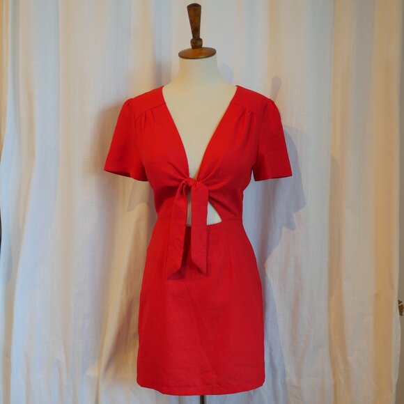 Kimchi Blue Red Mini Dress - Size 2 - Picture 1 of 6